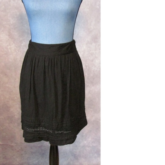 LOFT Skirts Loft Black Skirt With Eyelet Size 2 Poshmark